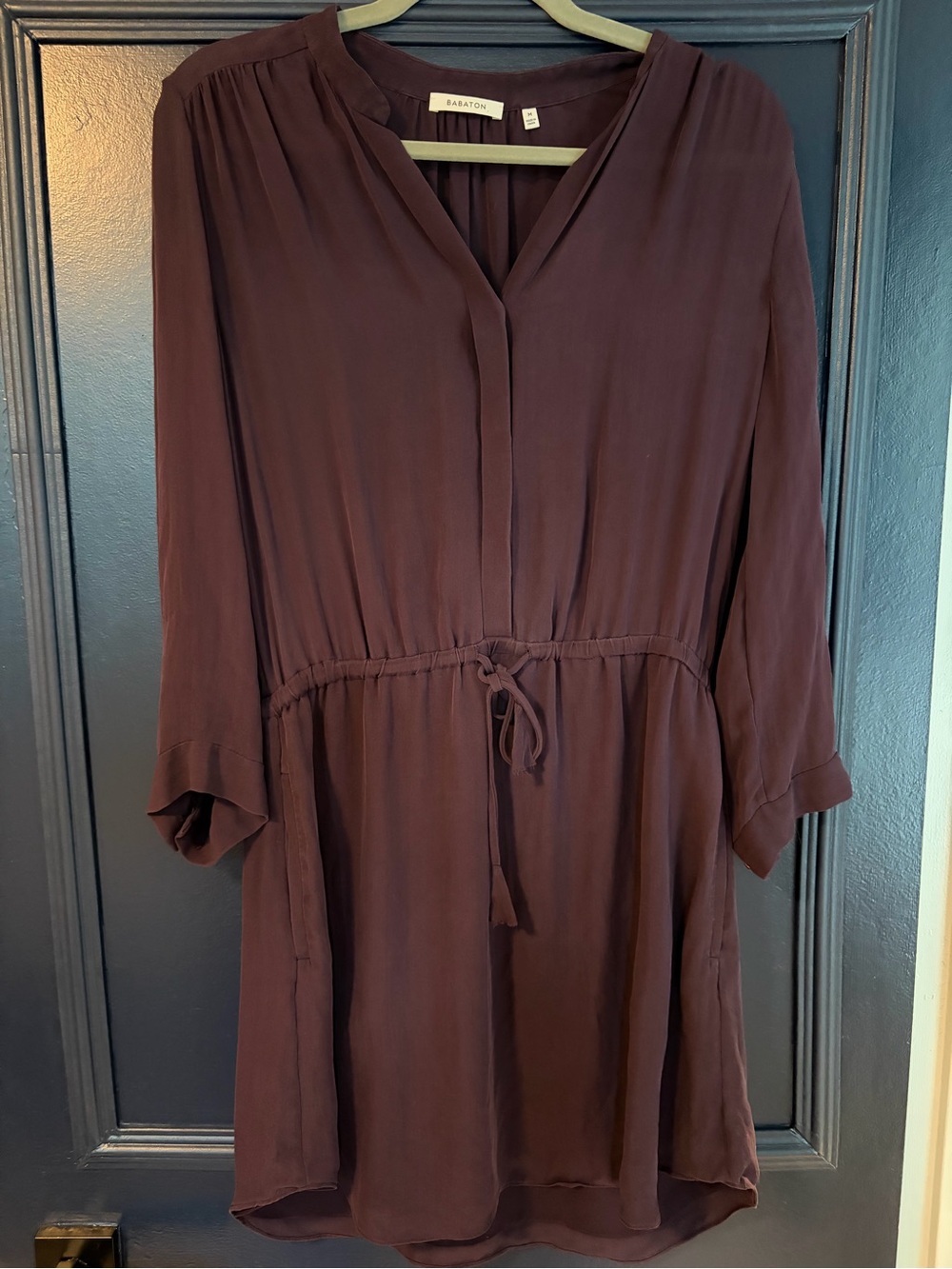 Aritzia Babaton Bennett 100% Silk Dress Plum Size M